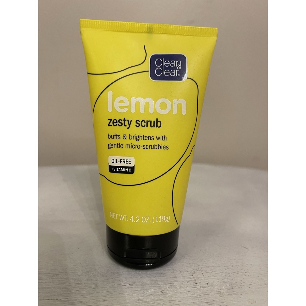 Clean & Clear Lemon Zesty Brightening Facial Scrub Vitamin C Lemon Extract 4.2oz